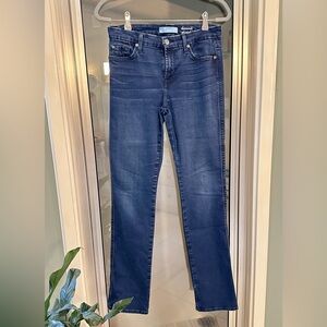 7 For All Mankind Dark Blue Straight Leg Jeans